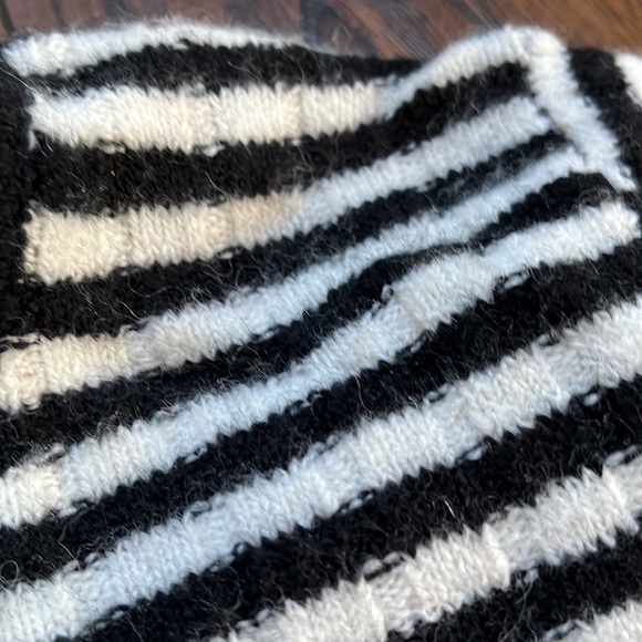 Madewell Black/White Striped Colette Leamore Wool/Alpaca Blend Sweater - Picture 6 of 11